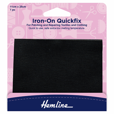 H692.BLACK Black 100% Cotton - Iron On Patch..